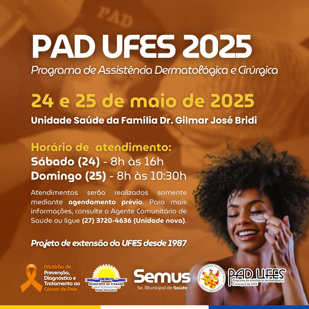 Itarana receberá mutirão gratuito de prevenção e tratamento ao câncer de pele nos dias 24 e 25 de maio