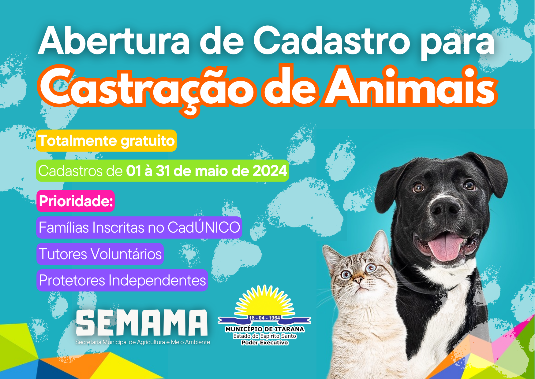 Cadastro de animais para castração